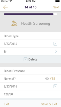 13.Health screening screen